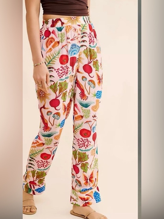 FARM Rio Pants - FARM Rio Multicolor FLORAL Tropical Print Wide-Leg Trouser